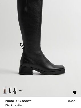 Miista Brunildha Black Leather Over-the-Knee Boots